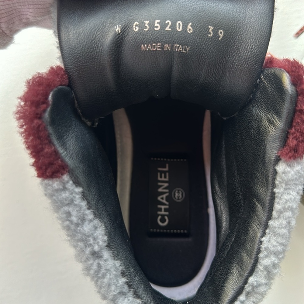 Chanel Shearling Hightop Sneakers - Picture 9 of 14